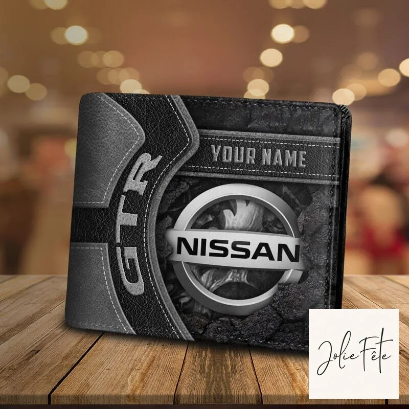 Nissan GTR Custom Name Bi-Fold Leather Wallet for Men 16 Nissan GTR Custom Name Bi-Fold Leather Wallet for Men