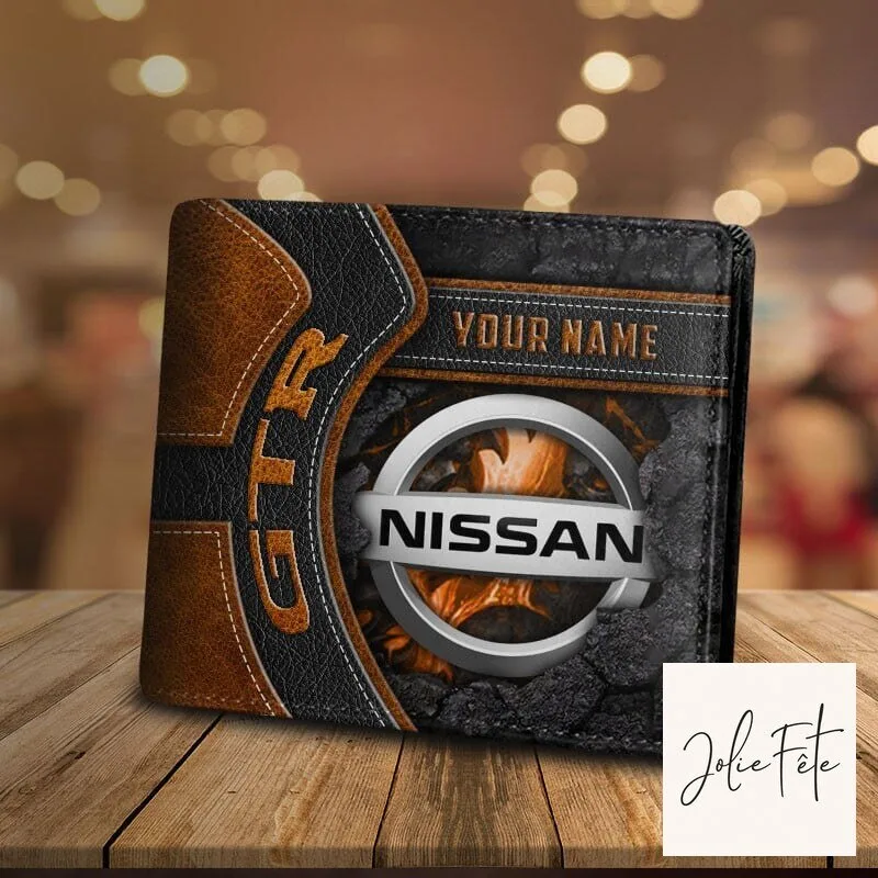 Nissan GTR Custom Name Bi-Fold Leather Wallet for Men 17 Nissan GTR Custom Name Bi-Fold Leather Wallet for Men