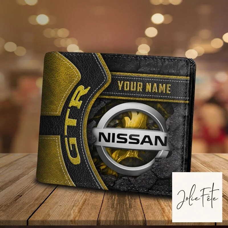 Nissan GTR Custom Name Bi-Fold Leather Wallet for Men 18 Nissan GTR Custom Name Bi-Fold Leather Wallet for Men