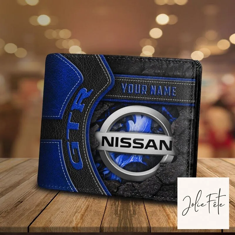 Nissan GTR Custom Name Bi-Fold Leather Wallet for Men 19 Nissan GTR Custom Name Bi-Fold Leather Wallet for Men