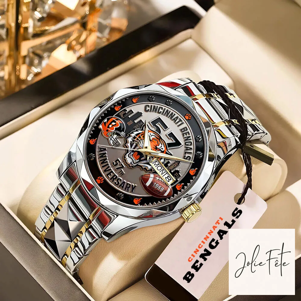 Cincinnati Bengals 57th Anniversary 2025 Luxury Quartz Watch