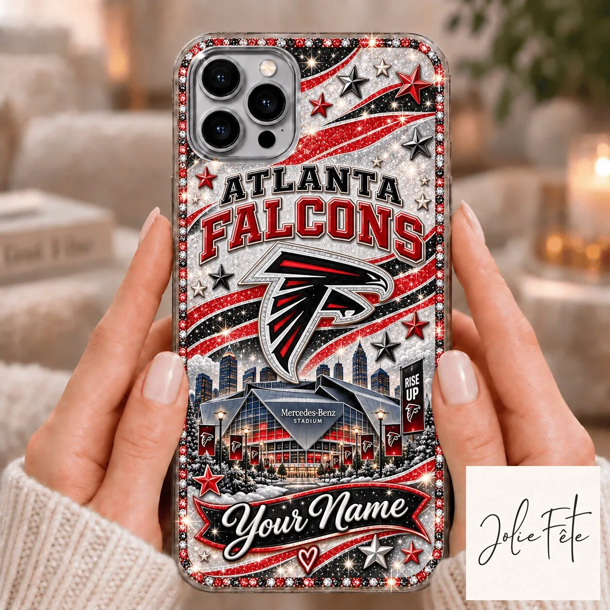 Atlanta Falcons NFL Football Team Custom Name Sparkle Phone Case
