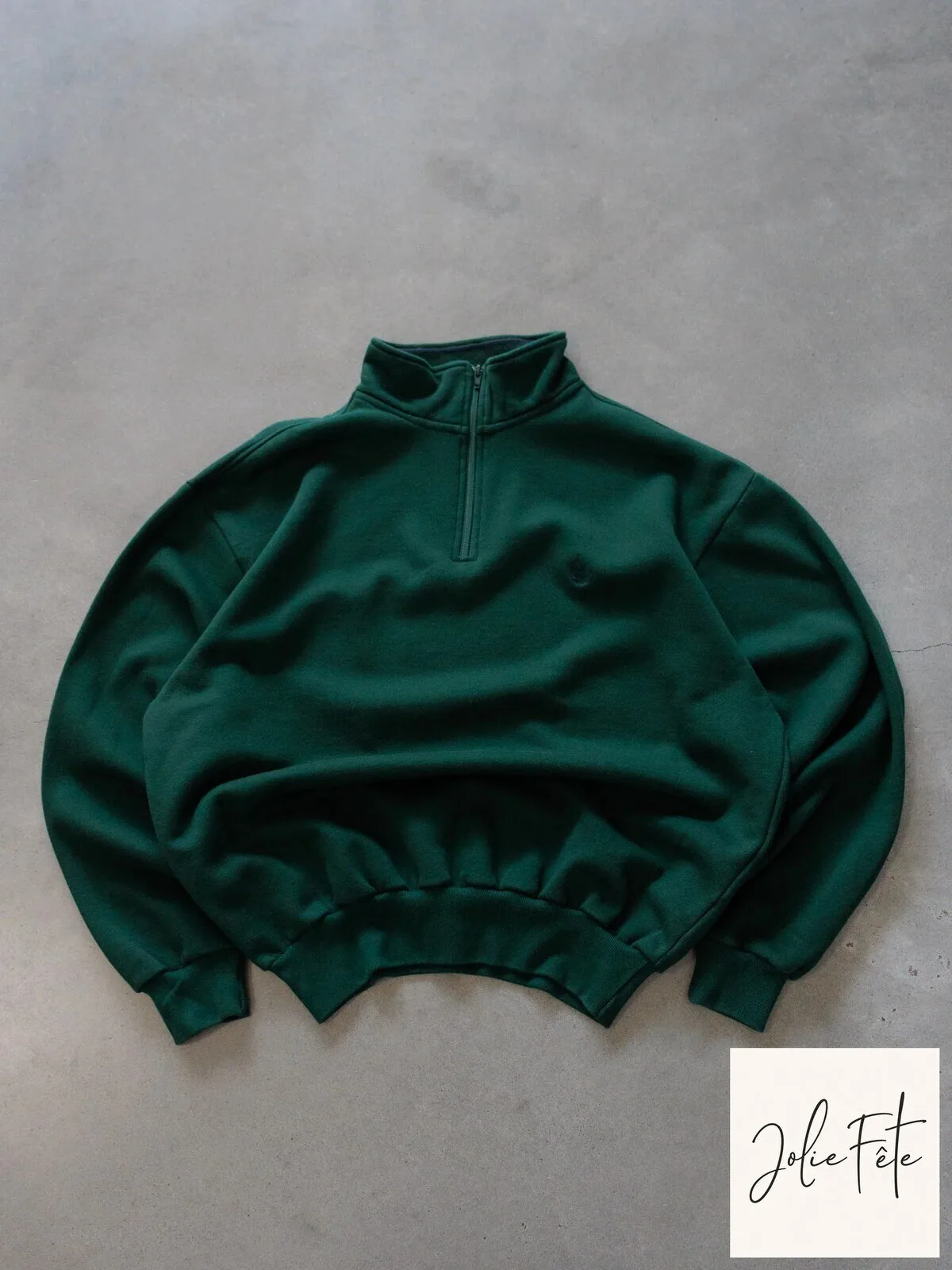 Vintage Nautica Green Fleece Quarter Zip Pullover Sweatshirt