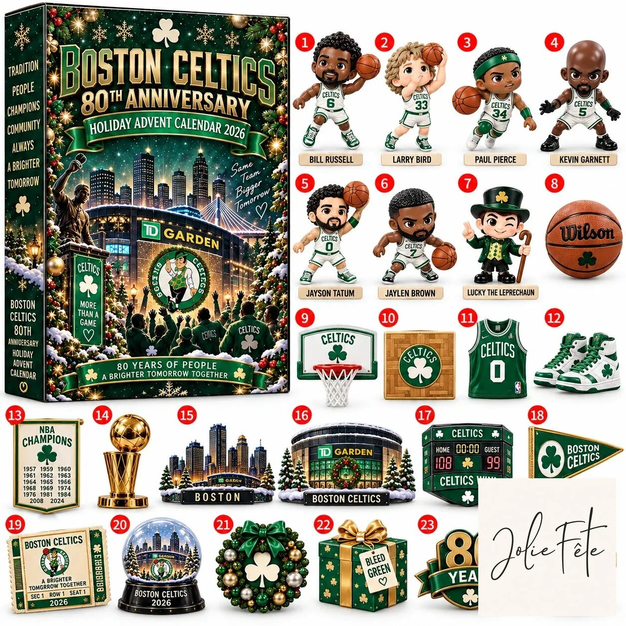 Boston Celtics 80th Anniversary Holiday Advent Calendar 2026 NBA Basketball