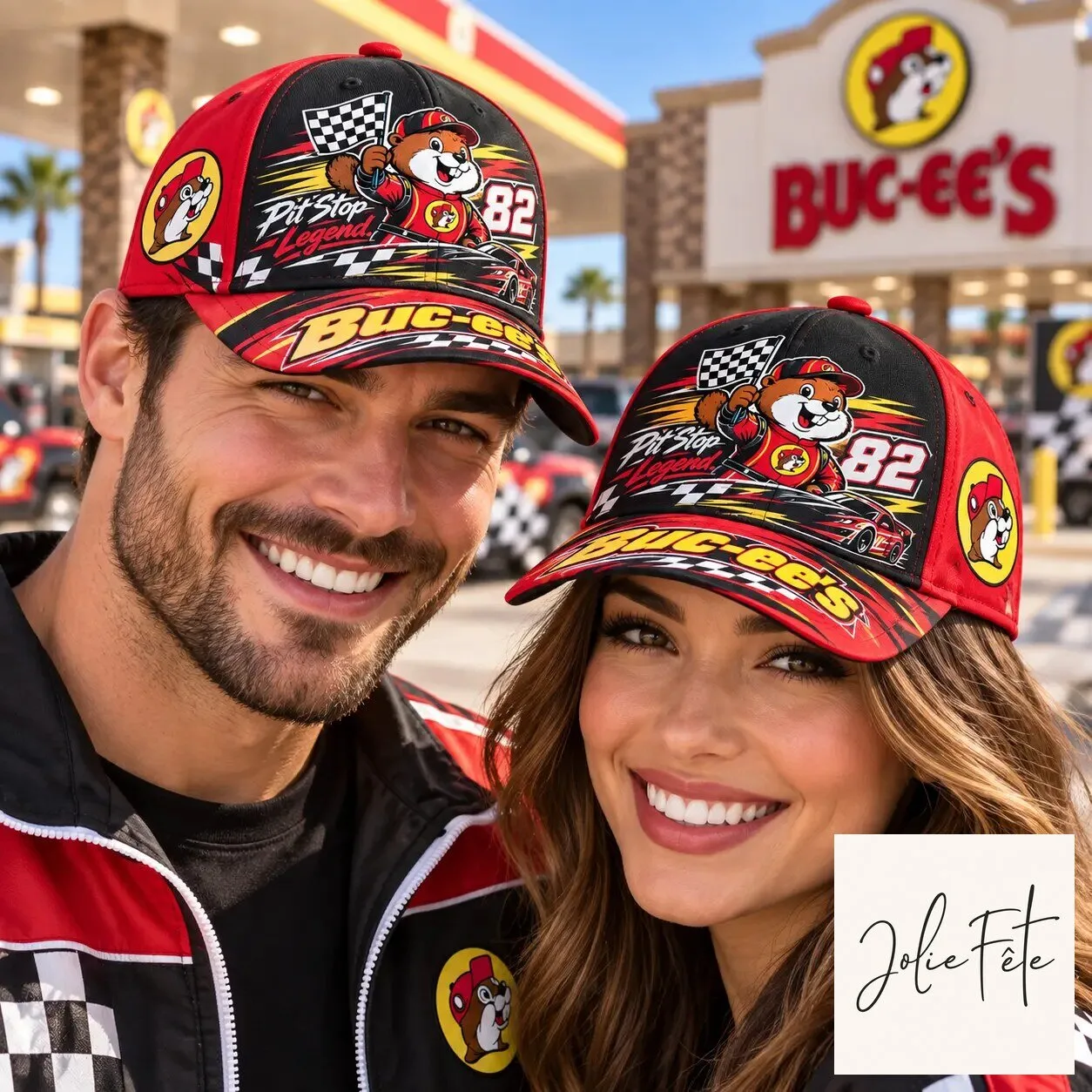 Buc-ee's Racing Beaver Pit Stop Legend Checkered Flag Baseball Cap Hat 7 Buc-ee