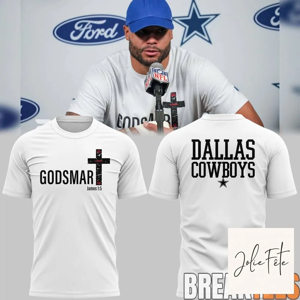 Dak Prescott Dallas Cowboys Godsmart James 1:5 Christian T-Shirt