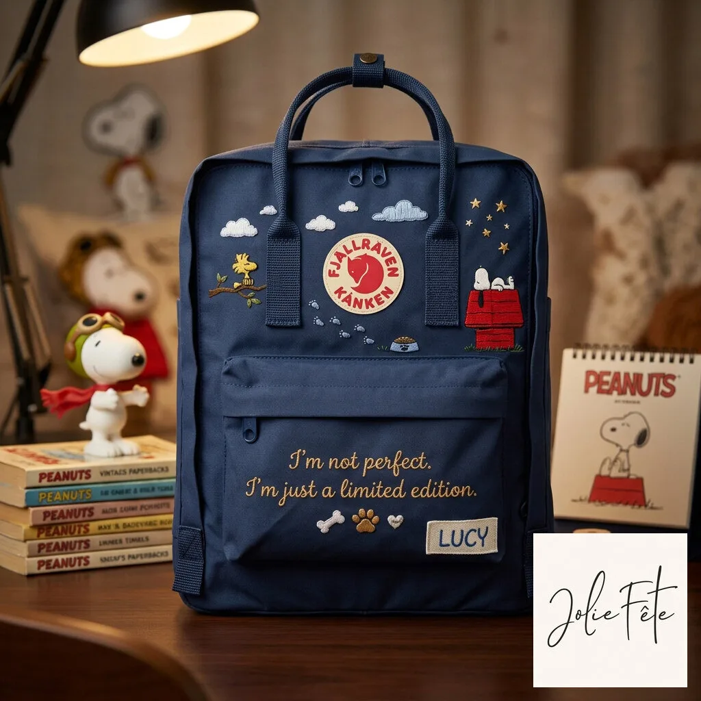 Snoopy Peanuts Limited Edition Fjallraven Kanken Embroidered Backpack