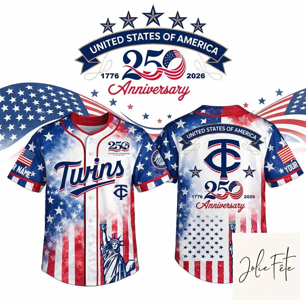 Minnesota Twins Personalized USA 250th Anniversary Baseball Jersey