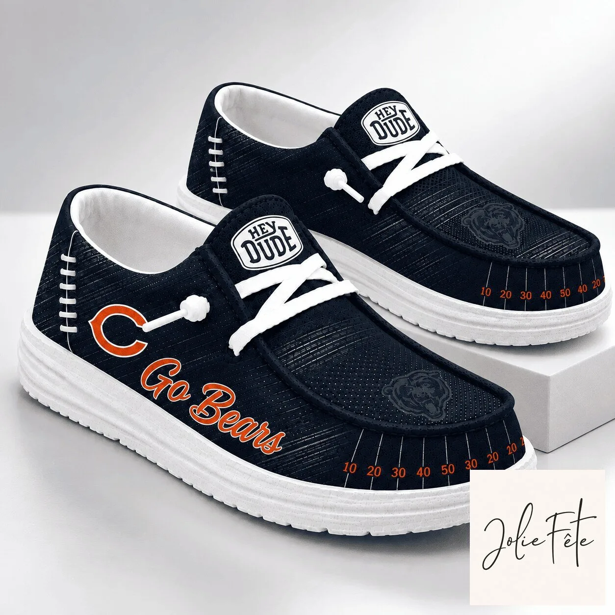 Chicago Bears NFL Football Field Fan Loafer Shoes for Men and Women