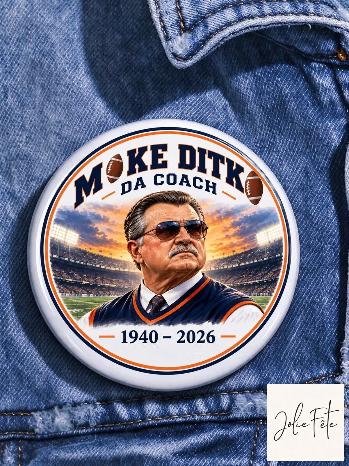 Mike Ditka Da Coach Football Legend Pinback Button