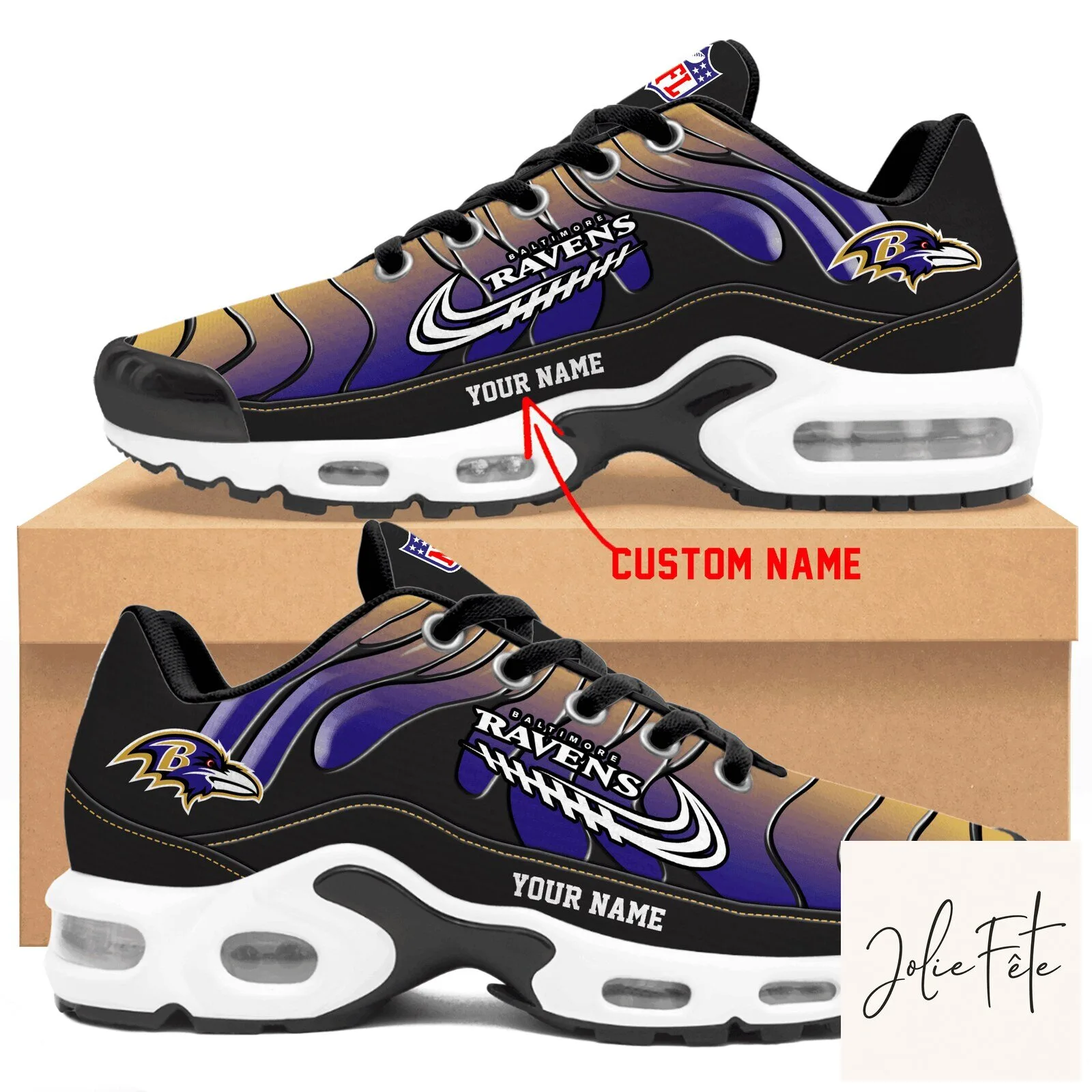 Baltimore Ravens Personalized Air Max Sneakers Running Shoes 2 Baltimore Ravens Personalized Air Max Sneakers Running Shoes