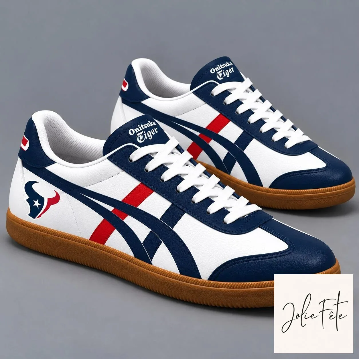 Houston Texans NFL Team Logo White and Navy Blue Onitsuka Tiger Shoes 1 Houston Texans NFL Team Logo White and Navy Blue Onitsuka Tiger Shoes