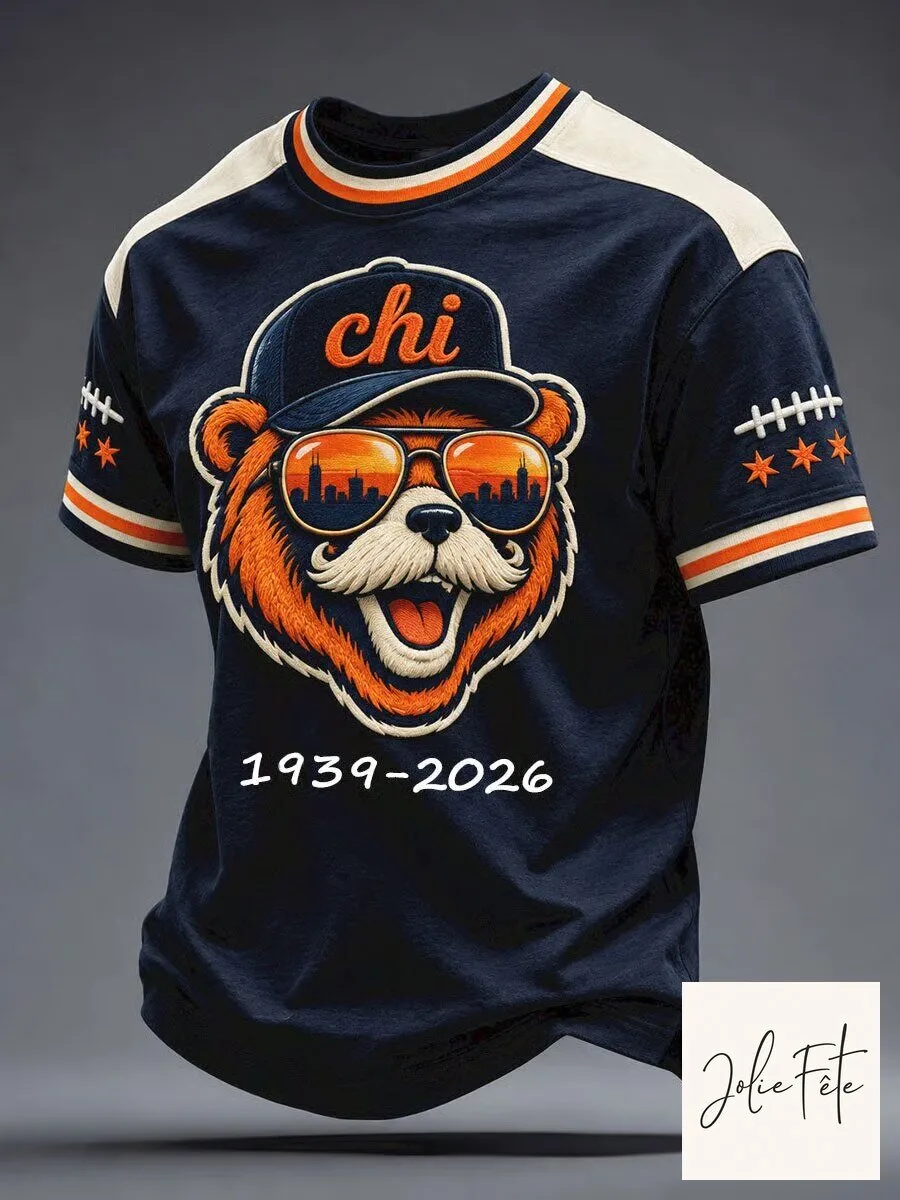 Chicago Bears Mascot Bear Wearing Sunglasses Football Team T-Shirt