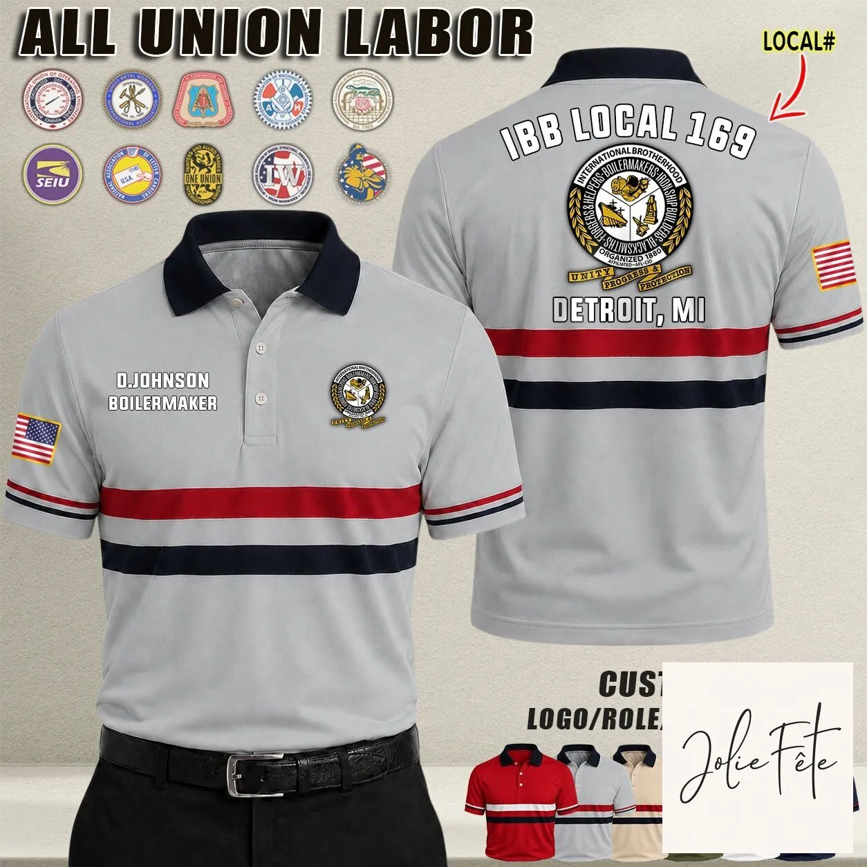 International Association of Bridge Structural Ornamental and Reinforcing Iron Workers Polo Shirt 12 International Association of Bridge Structural Ornamental and Reinforcing Iron Workers Polo Shirt