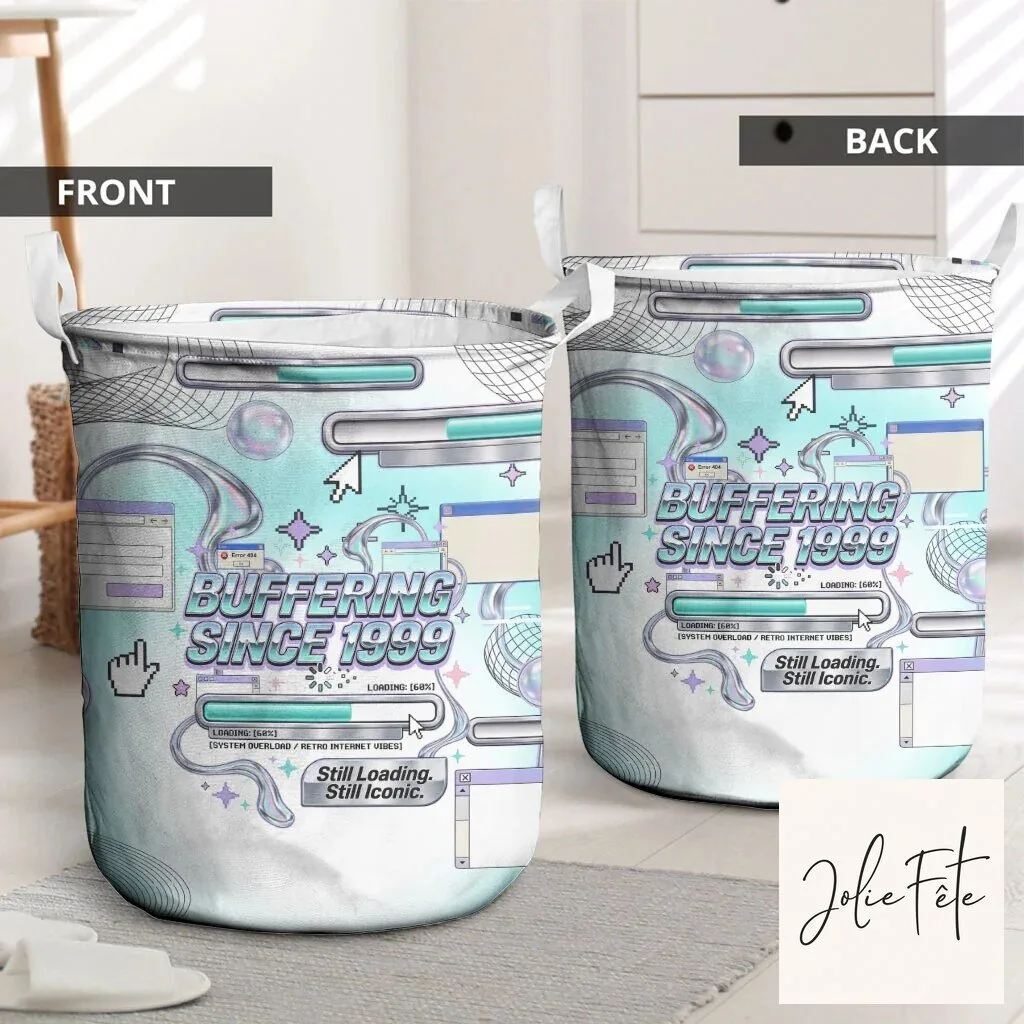 Buffering Since 1999 Retro Tech Vaporwave Laundry Basket 8 Buffering Since 1999 Retro Tech Vaporwave Laundry Basket