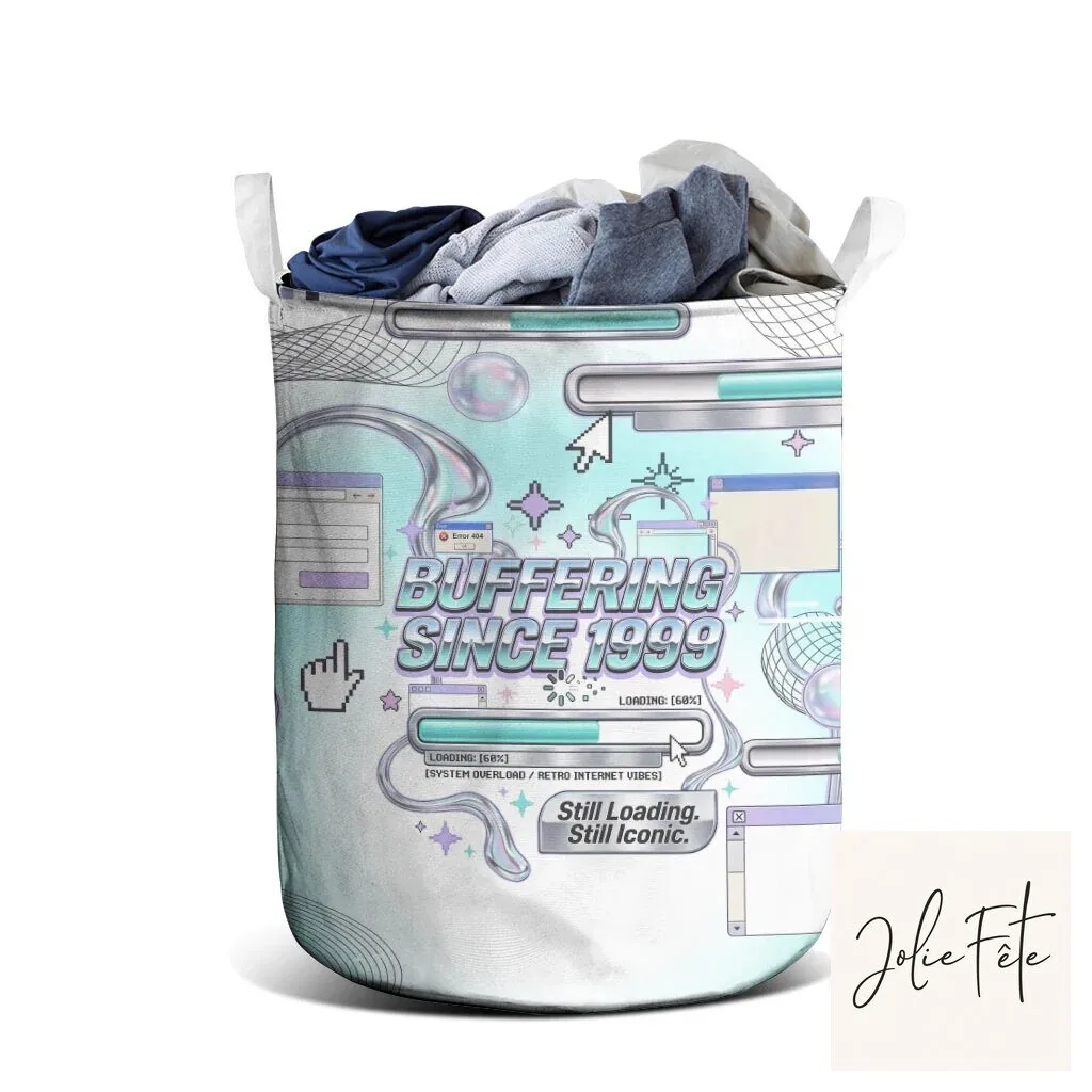 Buffering Since 1999 Retro Tech Vaporwave Laundry Basket 9 Buffering Since 1999 Retro Tech Vaporwave Laundry Basket