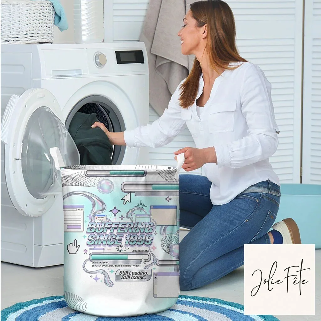 Buffering Since 1999 Retro Tech Vaporwave Laundry Basket 10 Buffering Since 1999 Retro Tech Vaporwave Laundry Basket