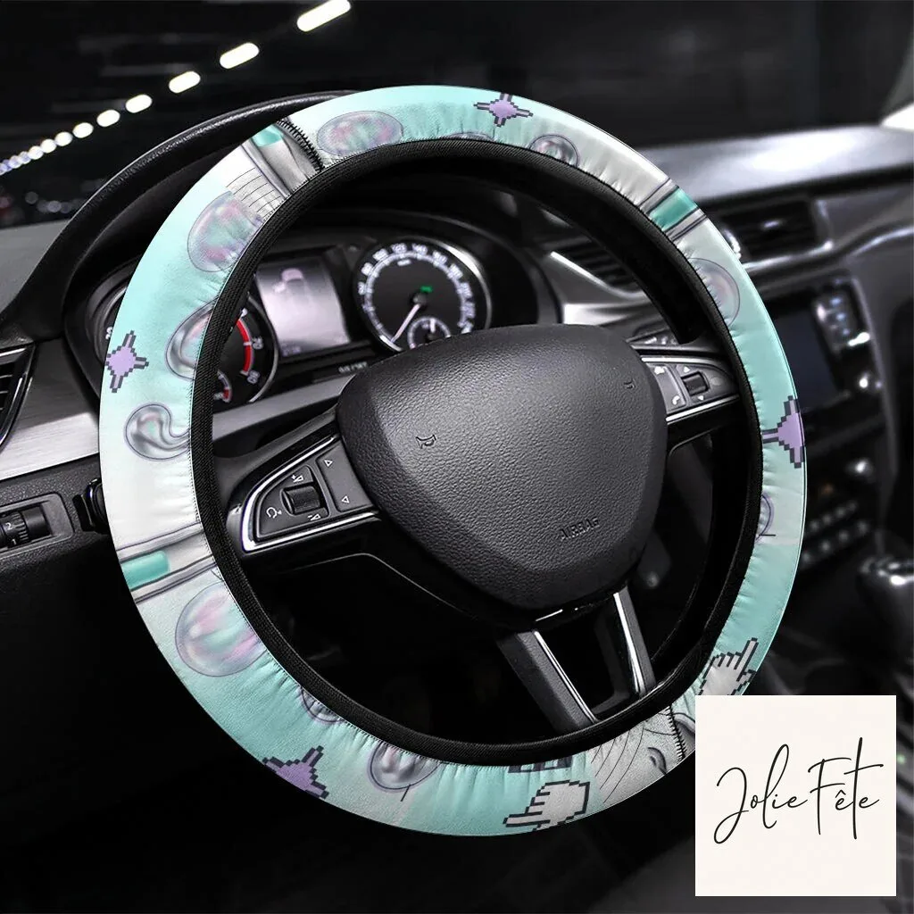 Buffering Since 1999 Y2K Retro Tech Vaporwave 90s Cyber Aesthetic Steering Wheel Cover