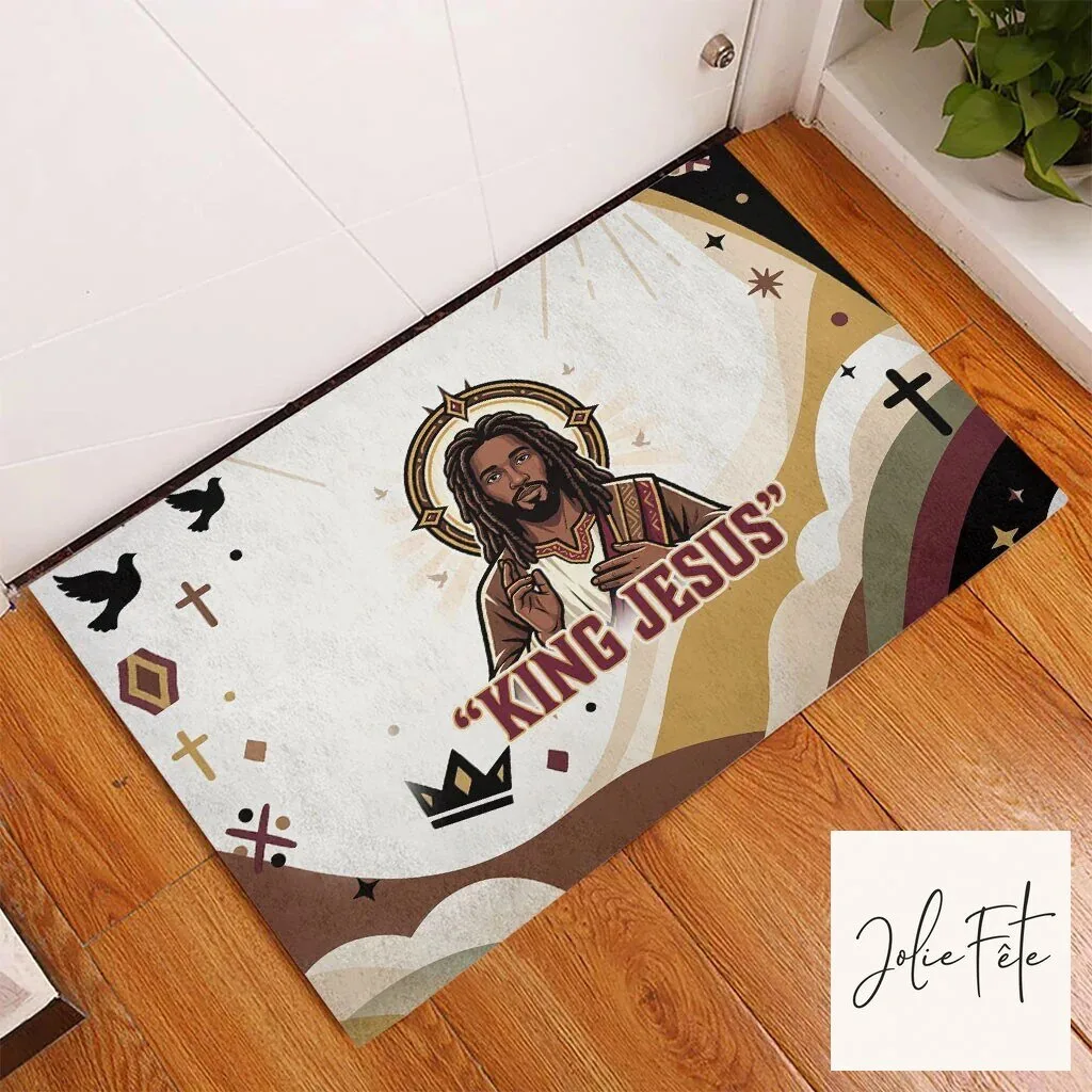 King Jesus African Black Christ Religious Christian Faith Holy Cross Dove Doormat 9 King Jesus African Black Christ Religious Christian Faith Holy Cross Dove Doormat