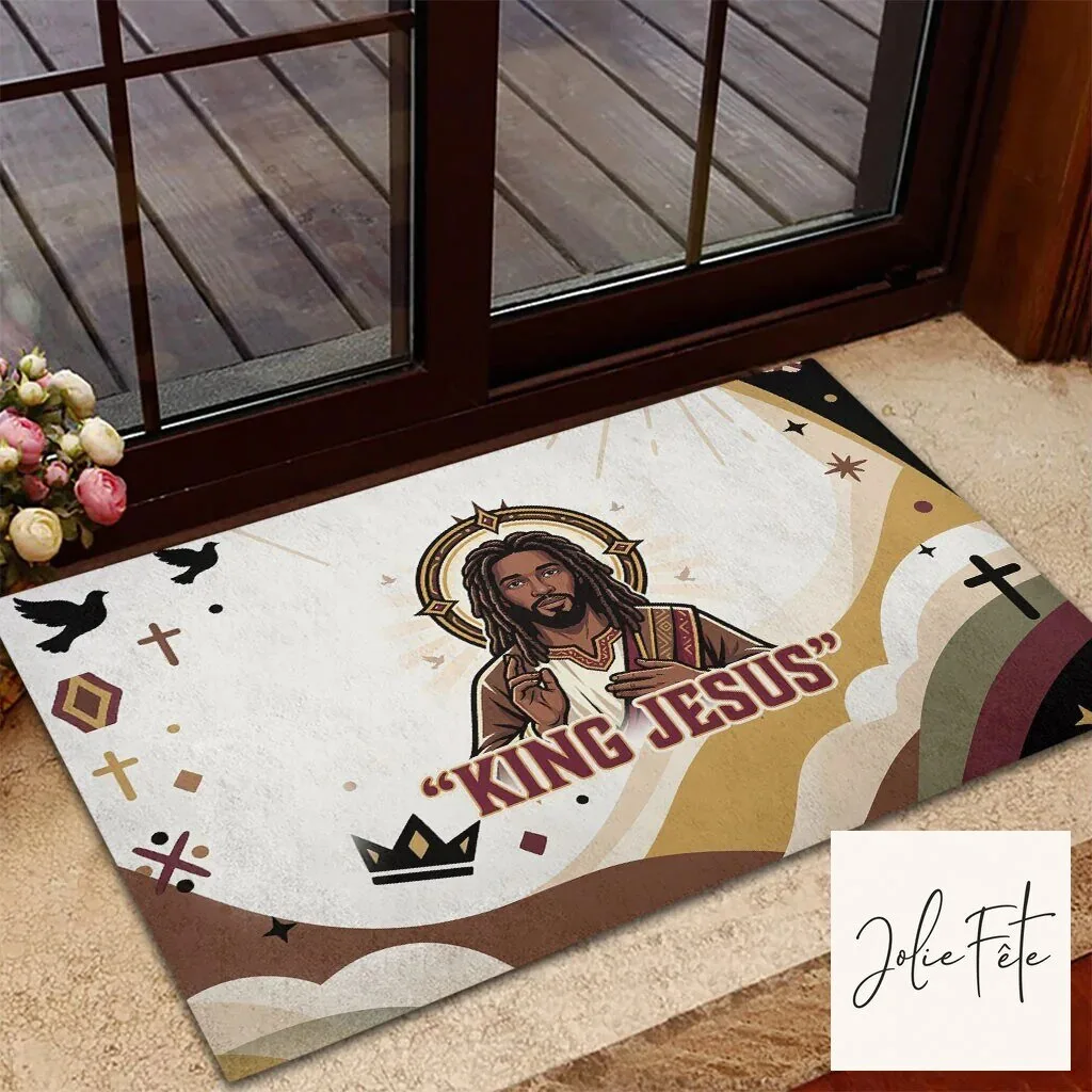 King Jesus African Black Christ Religious Christian Faith Holy Cross Dove Doormat 11 King Jesus African Black Christ Religious Christian Faith Holy Cross Dove Doormat