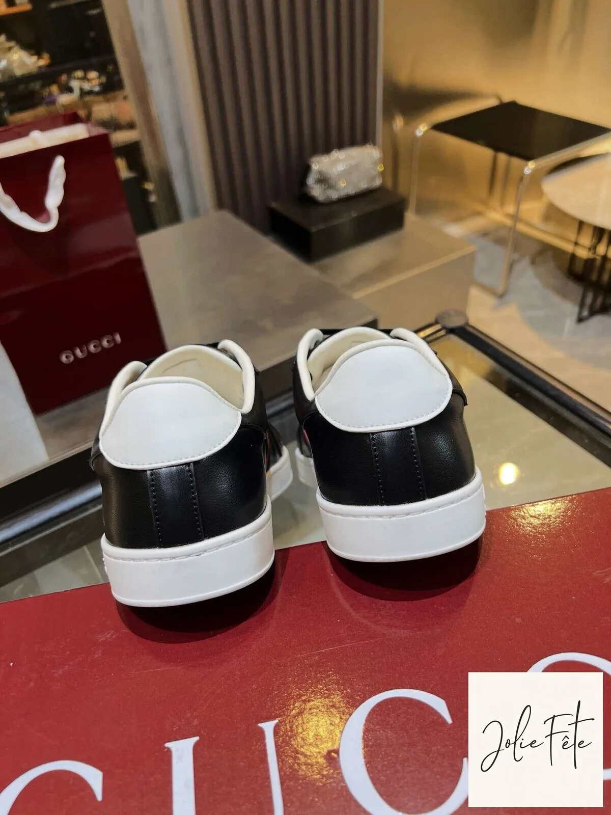 Gucci Black Leather Ace Sneakers with Red and Green Web Stripe Detail 13 Gucci Black Leather Ace Sneakers with Red and Green Web Stripe Detail