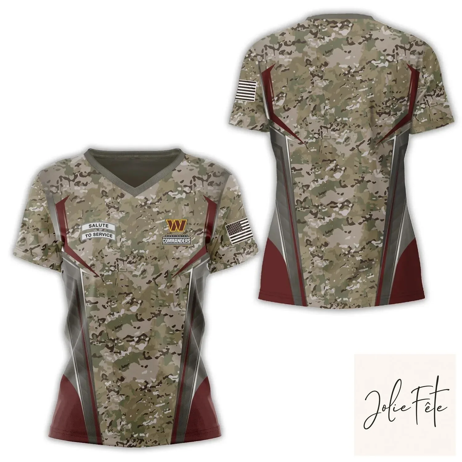 Camouflage V-Neck T-Shirt for Salute To Service by Washington Commanders