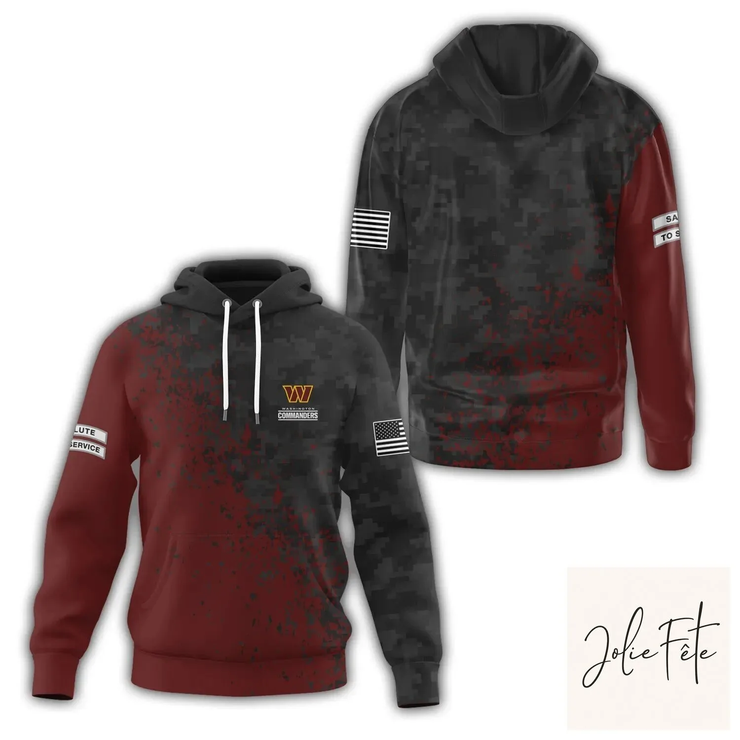 Digital Camouflage Hoodie for Washington Commanders Salute To Service Collection
