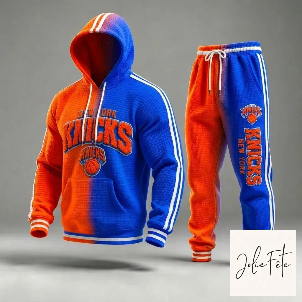 New York Knicks Basketball Team Fan Hoodie and Sweatpants Set