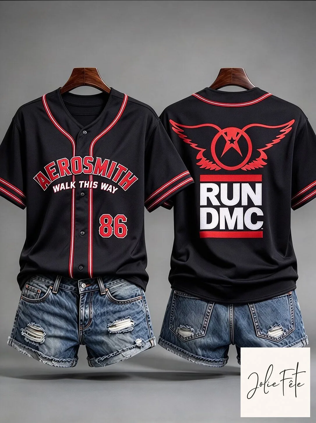 Aerosmith Run DMC Walk This Way 86 Baseball Jersey