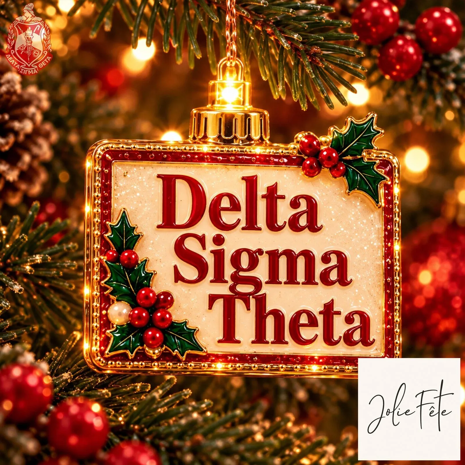 Christmas String Lights Ornament for Delta Sigma Theta Sorority Holiday Decor 9 Christmas String Lights Ornament for Delta Sigma Theta Sorority Holiday Decor