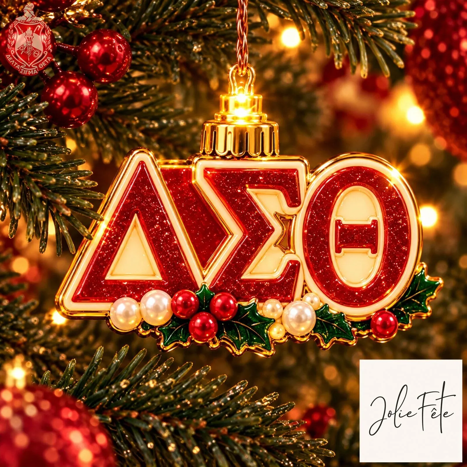 Christmas String Lights Ornament for Delta Sigma Theta Sorority Holiday Decor 10 Christmas String Lights Ornament for Delta Sigma Theta Sorority Holiday Decor