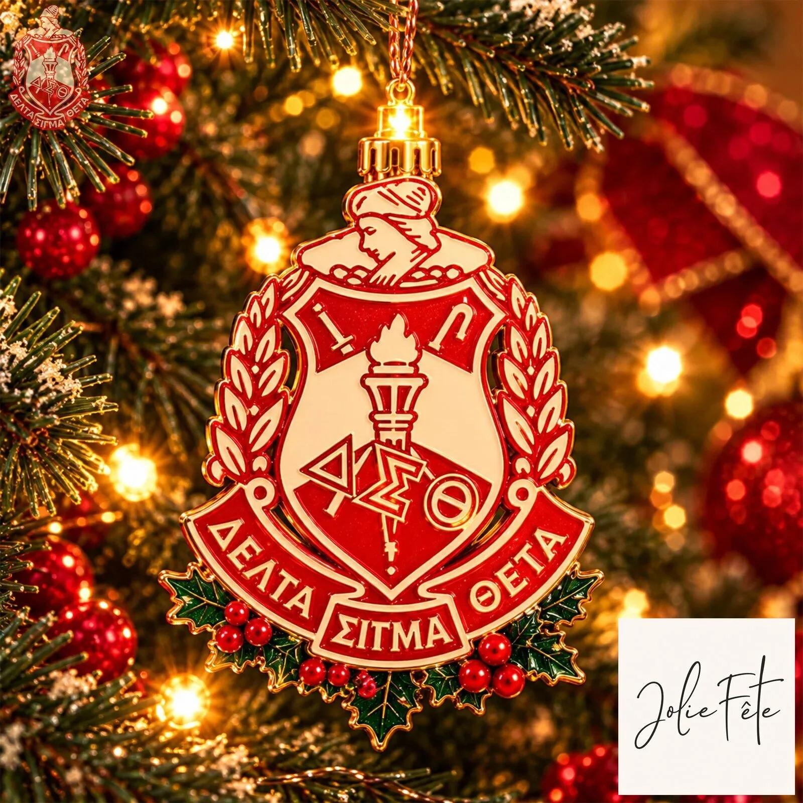 Christmas String Lights Ornament for Delta Sigma Theta Sorority Holiday Decor 11 Christmas String Lights Ornament for Delta Sigma Theta Sorority Holiday Decor