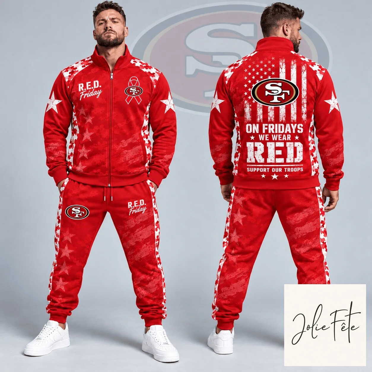 San Francisco 49ers R.E.D. Friday Military Camouflage Stars and Stripes Jacket 1 San Francisco 49ers R.E.D. Friday Military Camouflage Stars and Stripes Jacket