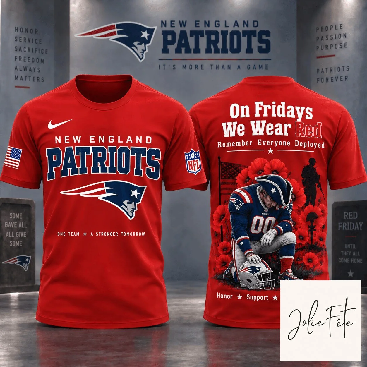 New England Patriots Red Friday Remember Everyone Deployed T-Shirt