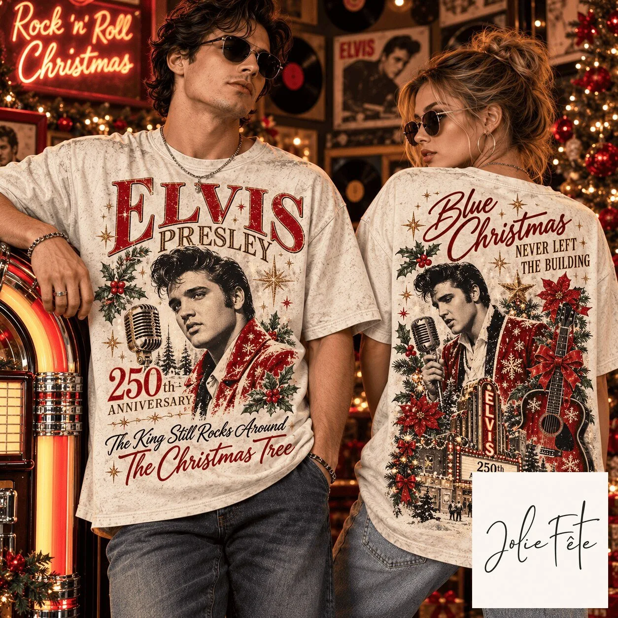 Elvis Presley Blue Christmas Rock and Roll 250th Anniversary Christmas Tree T-Shirt 4 Elvis Presley Blue Christmas Rock and Roll 250th Anniversary Christmas Tree T-Shirt