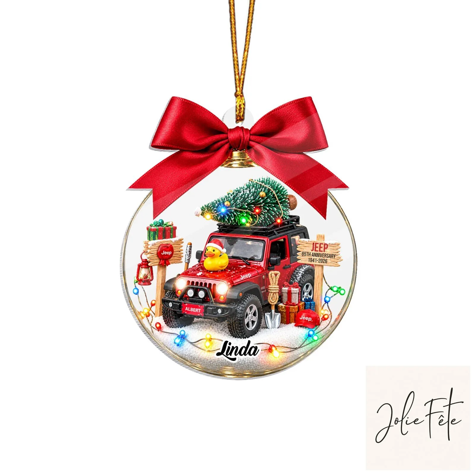 Personalized Jeep Wrangler Christmas Tree Ornament