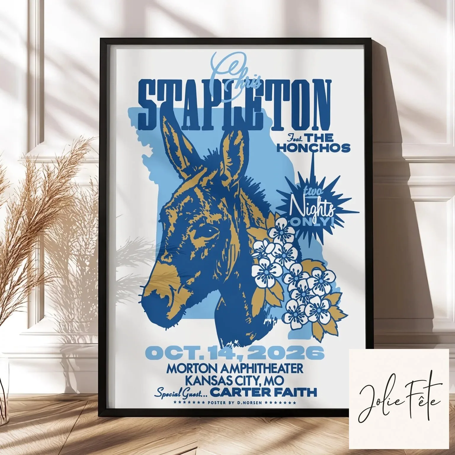 Chris Stapleton Kansas City Concert Poster October 14 2026 Morton Amphitheater Wall Art