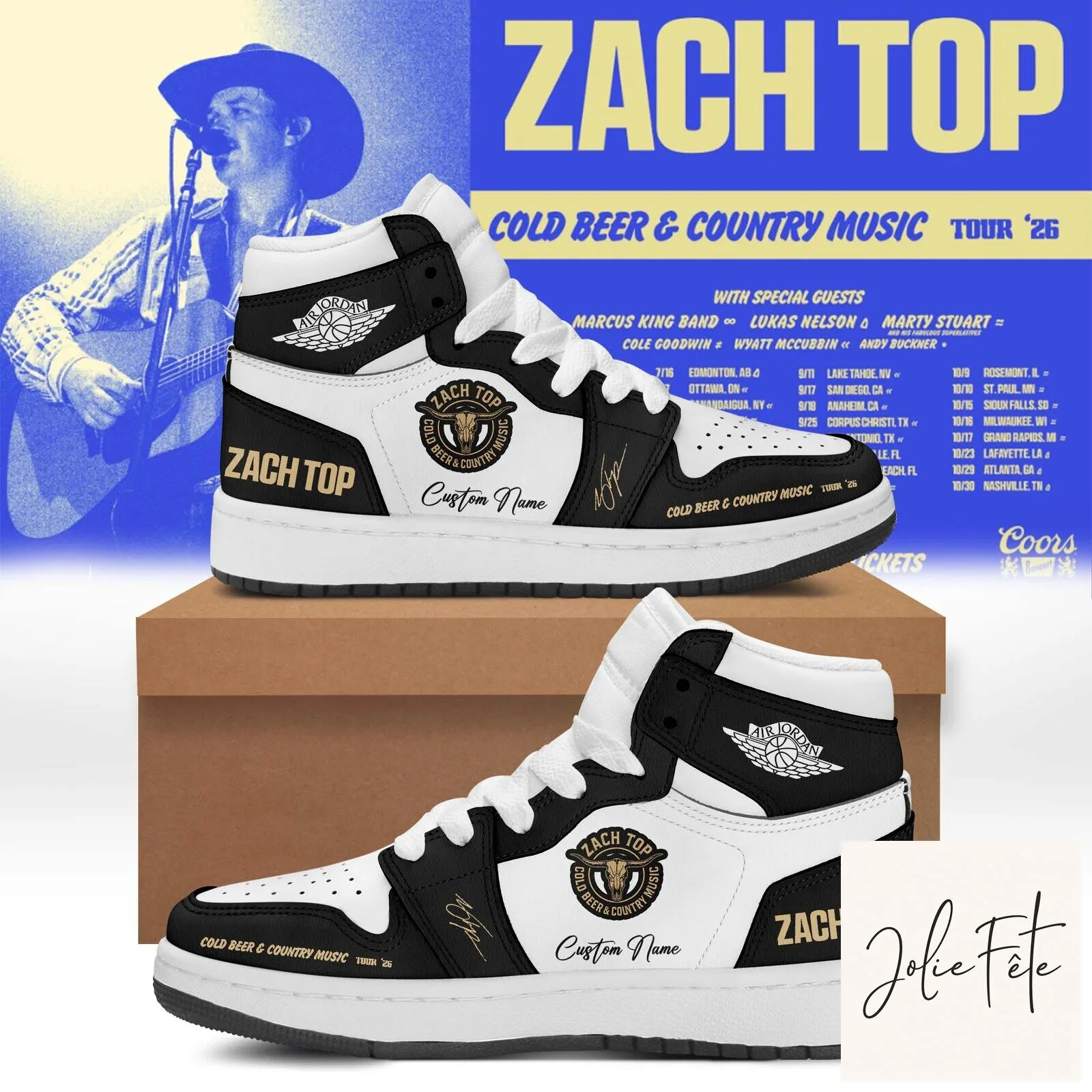 Zach Top Cold Beer & Country Music Tour 2026 High-Top Sneakers