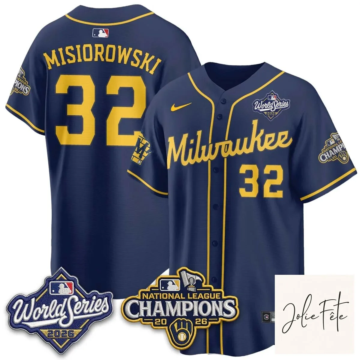 Milwaukee Brewers 2026 National League World Series Champions Baseball Jersey