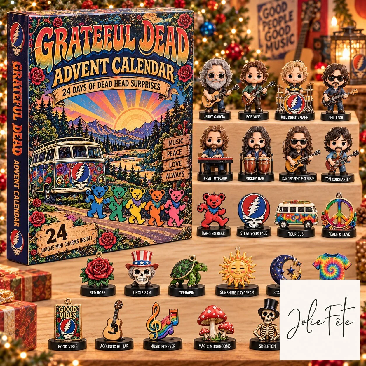 Grateful Dead Advent Calendar 24 Days of Dead Head Surprises Collectible Figurine Set 2D 2 Grateful Dead Advent Calendar 24 Days of Dead Head Surprises Collectible Figurine Set