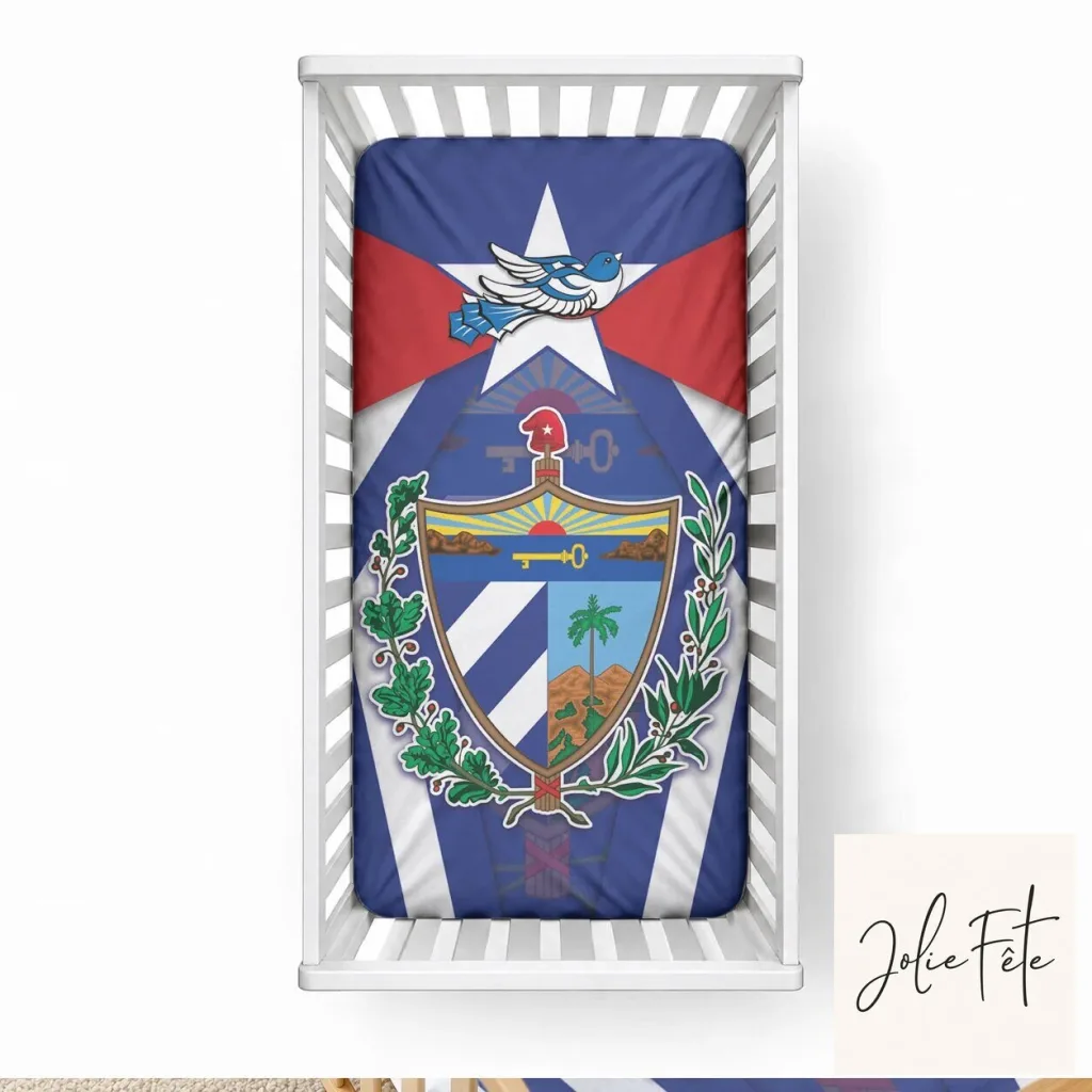 Cuban Flag Coat of Arms Baby Crib Fitted Sheet Cuban Flag Coat of Arms Baby Crib Fitted Sheet