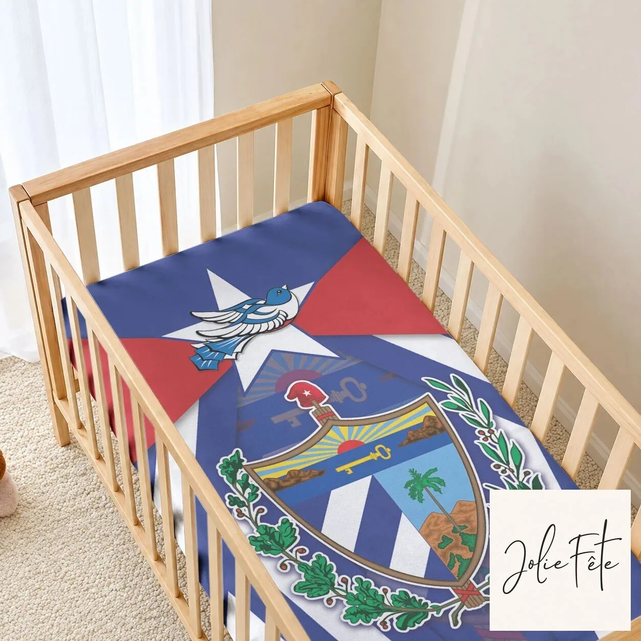 Cuban Flag Coat of Arms Baby Crib Fitted Sheet 8 Cuban Flag Coat of Arms Baby Crib Fitted Sheet