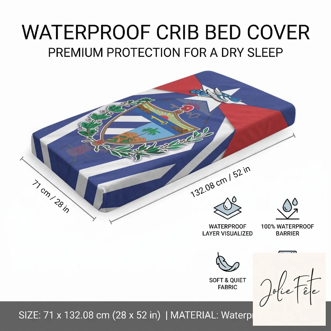 Cuban Flag Coat of Arms Baby Crib Fitted Sheet 9 Cuban Flag Coat of Arms Baby Crib Fitted Sheet