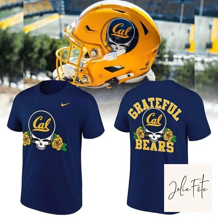 California Golden Bears Football Grateful Dead Skull and Roses T-Shirt