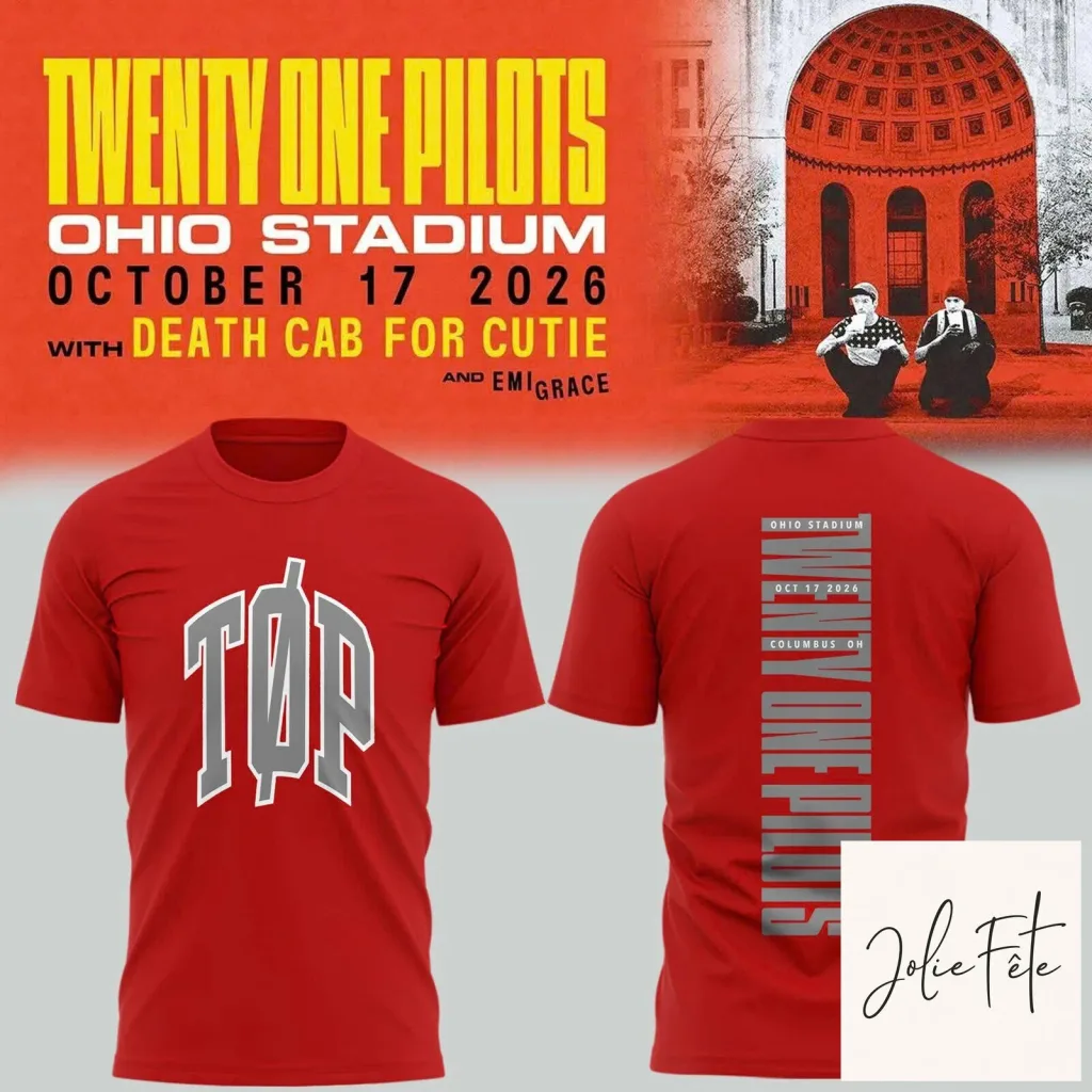 October 2026 Red T-Shirt for the Twenty One Pilots Concert at Ohio Stadium October 2026 Red T-Shirt for the Twenty One Pilots Concert at Ohio Stadium