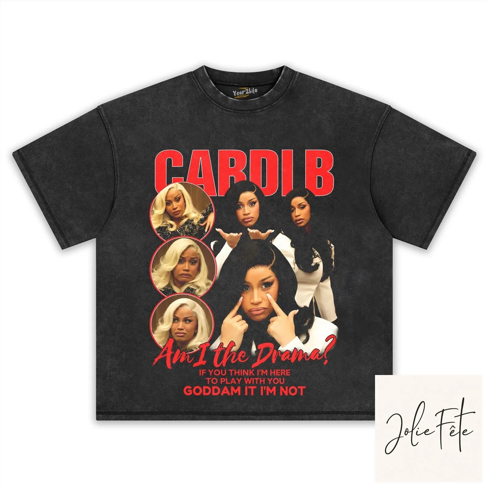 Cardi B Am I The Drama Quote Graphic Black T-Shirt 12 Cardi B Am I The Drama Quote Graphic Black T-Shirt