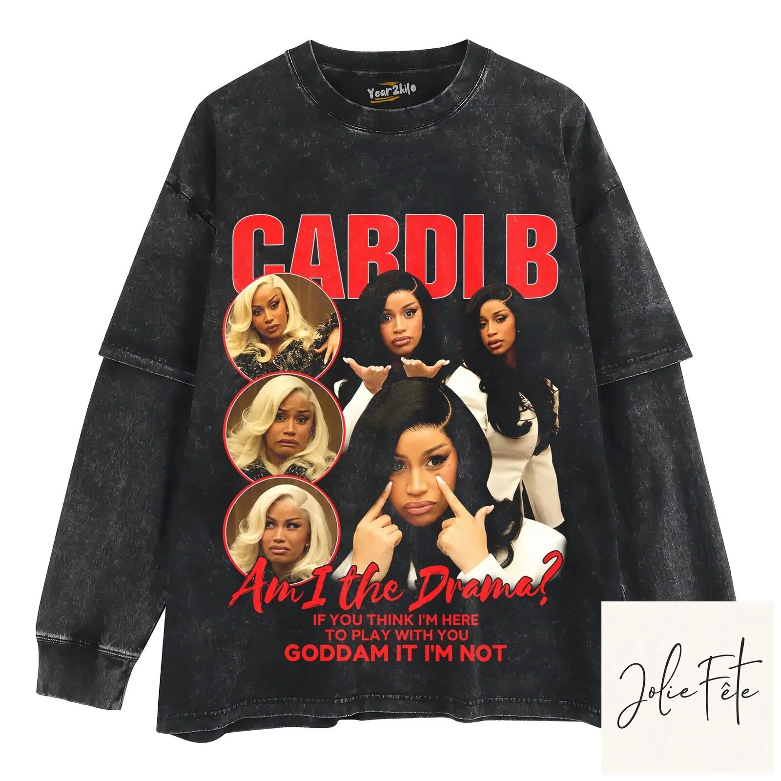Cardi B Am I The Drama Quote Graphic Black T-Shirt 14 Cardi B Am I The Drama Quote Graphic Black T-Shirt