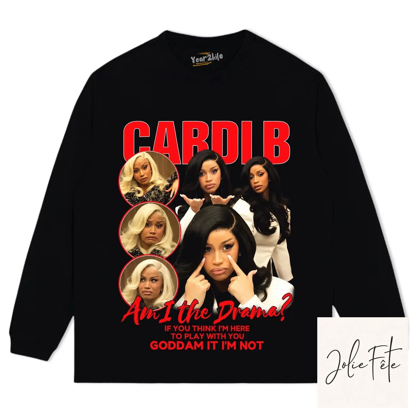 Cardi B Am I The Drama Quote Graphic Black T-Shirt 15 Cardi B Am I The Drama Quote Graphic Black T-Shirt