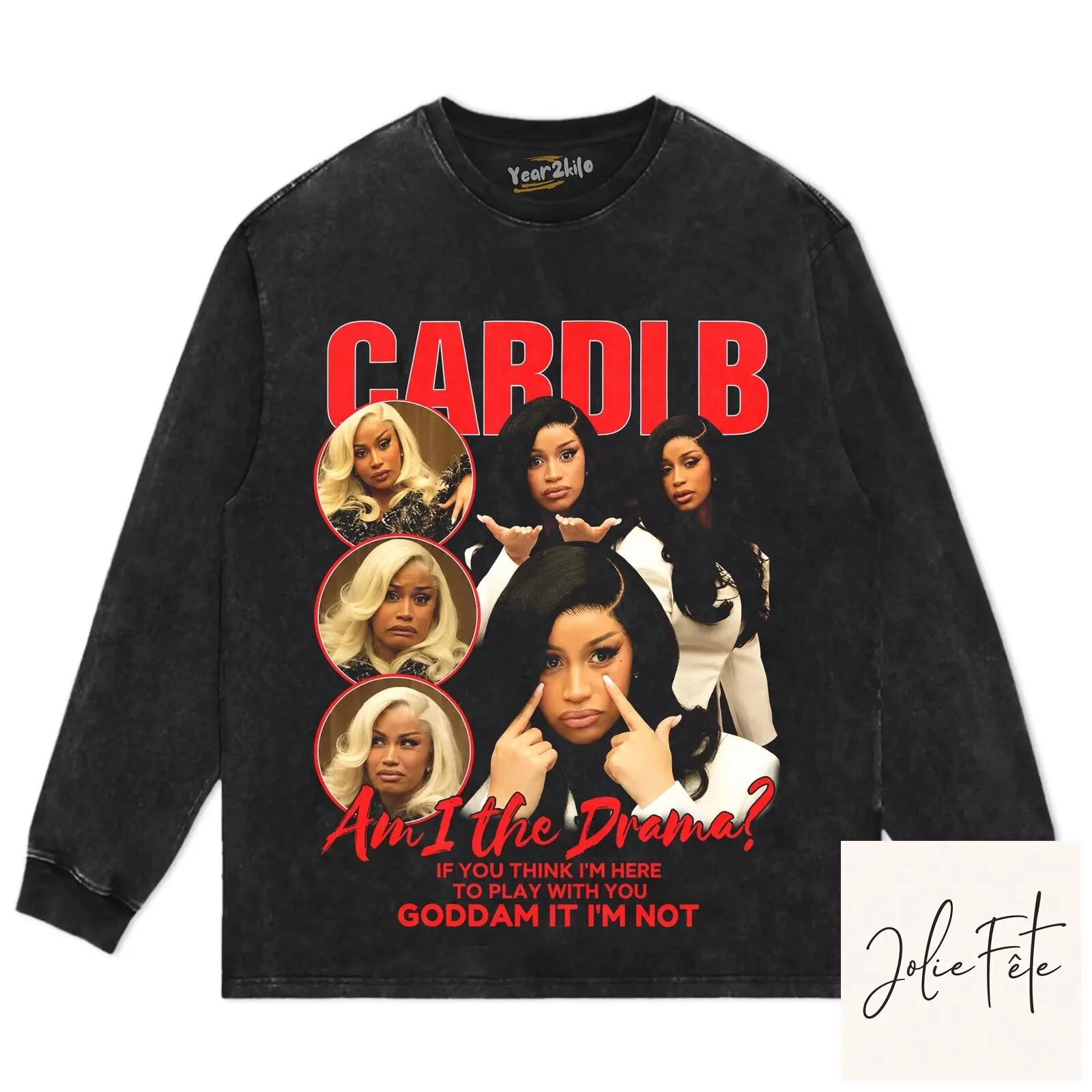 Cardi B Am I The Drama Quote Graphic Black T-Shirt 16 Cardi B Am I The Drama Quote Graphic Black T-Shirt