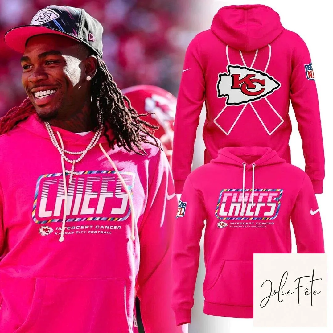 Kansas City Chiefs Intercept Cancer Pink Ribbon Hoodie 4 Kansas City Chiefs Intercept Cancer Pink Ribbon Hoodie